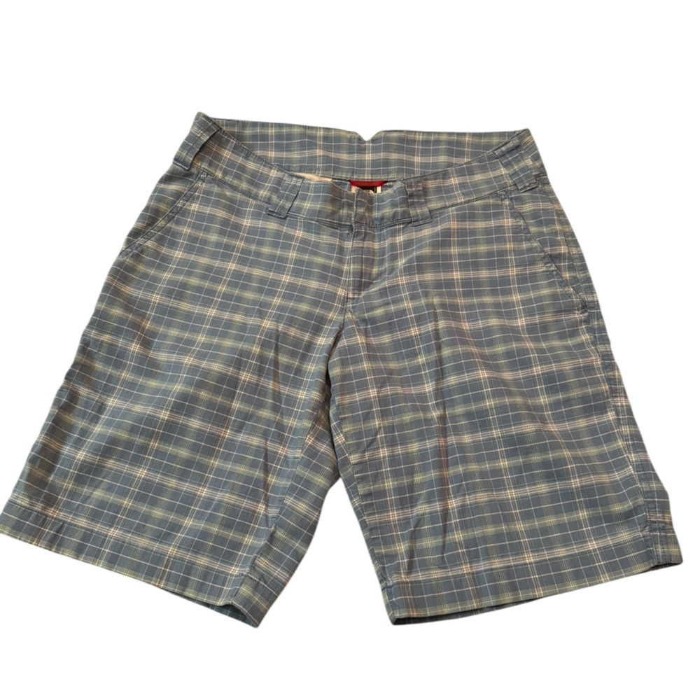 The North Face Women's Blue and White Plaid Shorts Size 6 NWOT